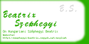 beatrix szephegyi business card